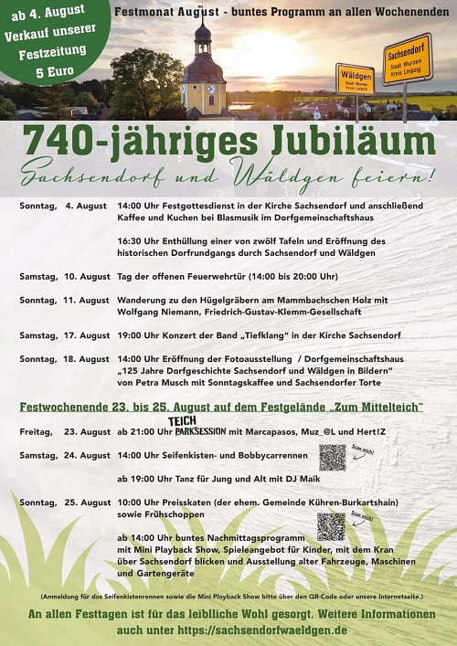 740 Jahre Sachsendorf © Heimatverein Sachsendorf-Wäldgen